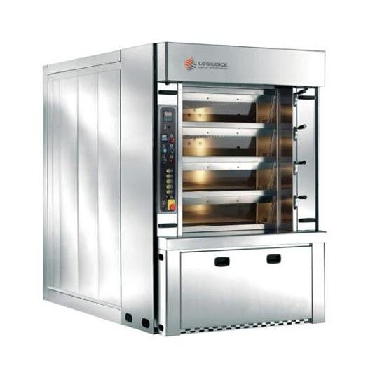 unused  LOGIUDICE EMPIRE 4 DECK GAS STONE DECK STEAM TUBE OVEN LFM(R)4-80X100