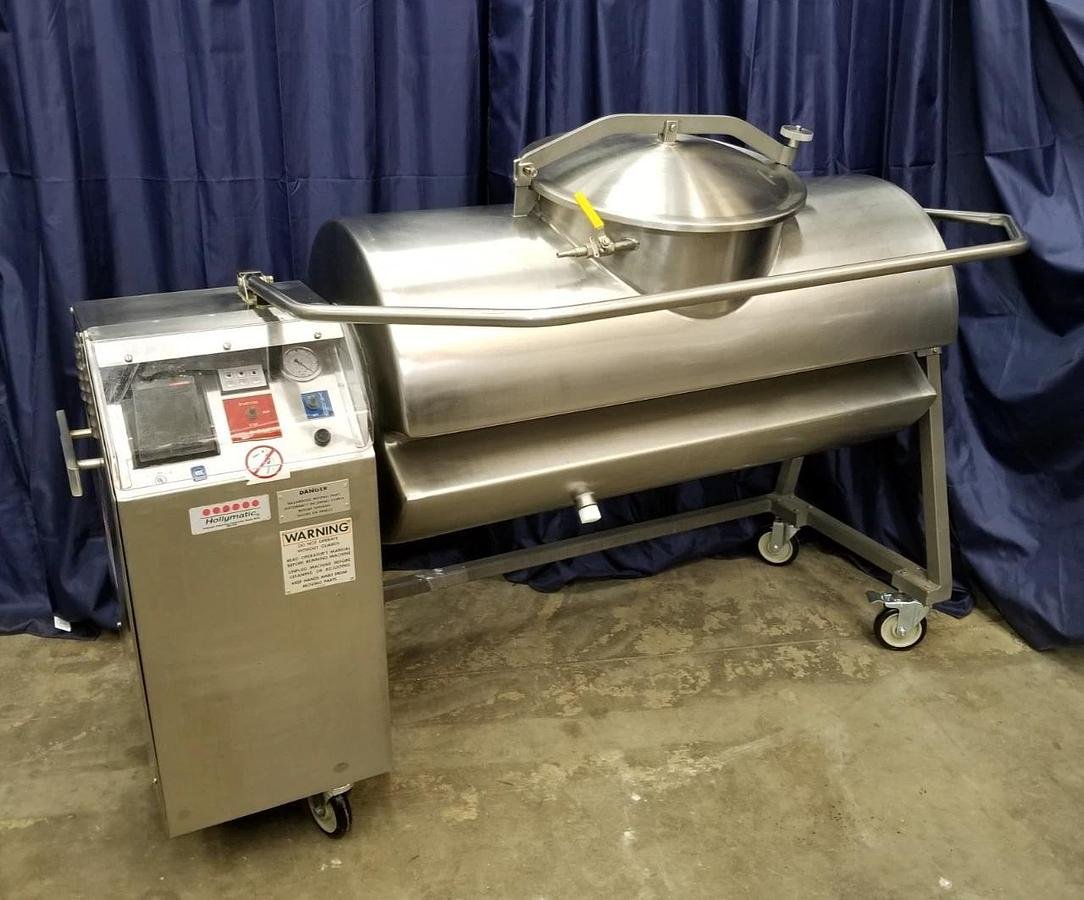 Used HOLLYMATIC 500 LB MEAT VACUUM TUMBLER