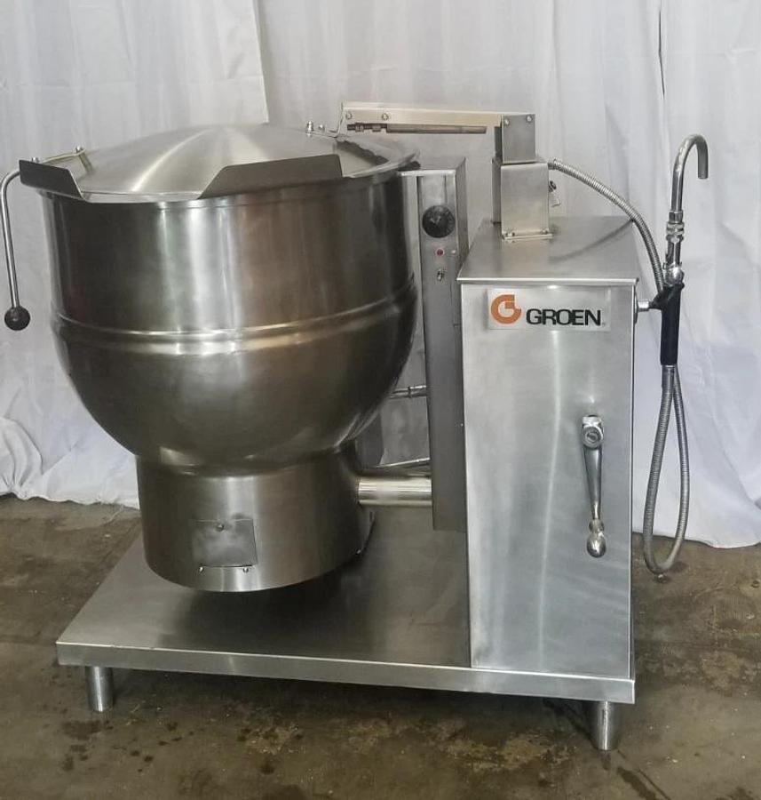 Used GROEN DHT/1P-40 Steam Jacketed 40 Gal Tilting Kettle NATURAL GAS